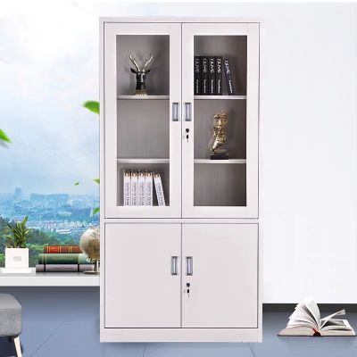 钢制文件柜上玻下铁