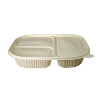 金胜星 一次性降解三格餐盒 1100ml 200套/箱