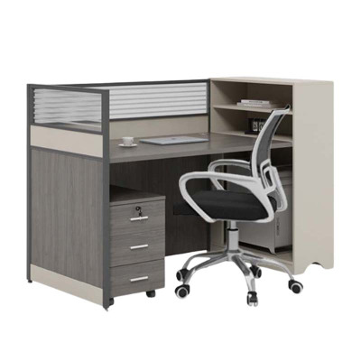 汉诺鑫威职员电脑桌现代简约员工位办公桌位桌椅结合屏风员工位单人位(含柜椅)