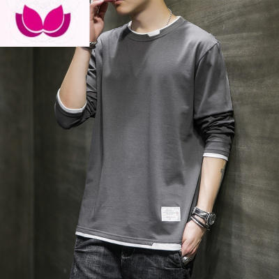 七斓长袖t恤男士2022新款宽松男装内搭打底衫秋季卫衣上衣服