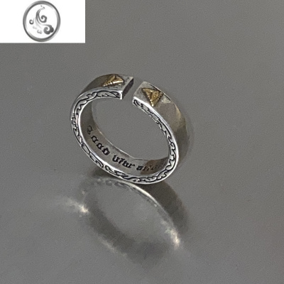 JiMi上帝之眼戒指潮男ins冷淡风复古做旧开口指环男士单身戒