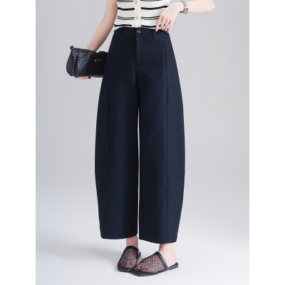 20266夏季新款前片分割装饰后口袋盖松紧腰舒适宽松气球裤