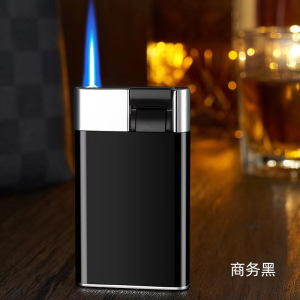 新款超薄防风充气打火机创意潮流夜光直冲蓝焰个性高档定制送礼男