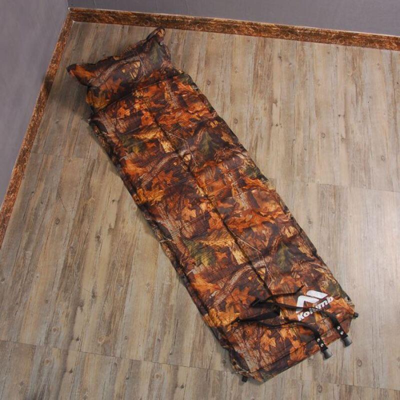 防潮垫户外四季睡垫气垫加厚自动充气垫带枕单人帐篷睡垫 迷彩色