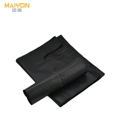 迈援 黑色手提背心式垃圾袋 双面3.5丝 36*56cm 50只 组