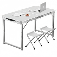悦兴诚户外桌 120cm白色+2布凳 组