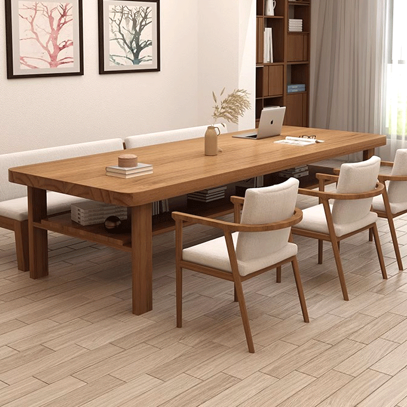 苏宁 质凡 实木书桌客厅化大长桌家用办公双层学习桌160*70*高75厚5cm