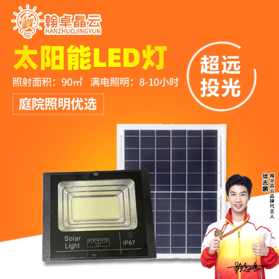 翰卓晶云 太阳能灯LED投光灯露营营地灯室外防水路灯800W电量显示 HZ-598S-014