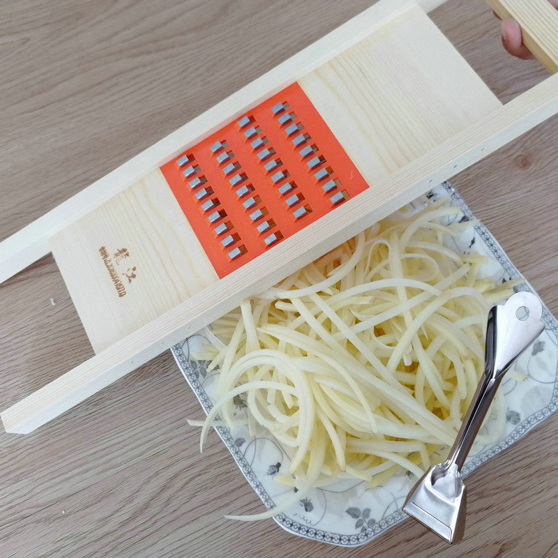 土豆丝檫子家用器擦丝插丝板厨房搜子切丝插菜擦菜器 敬平 龙江4毫米粗丝款[赠削皮器]
