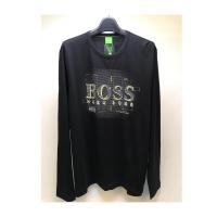 Hugo boss雨果波士长袖T恤男透气舒适百搭徽标细节圆领黑色长袖