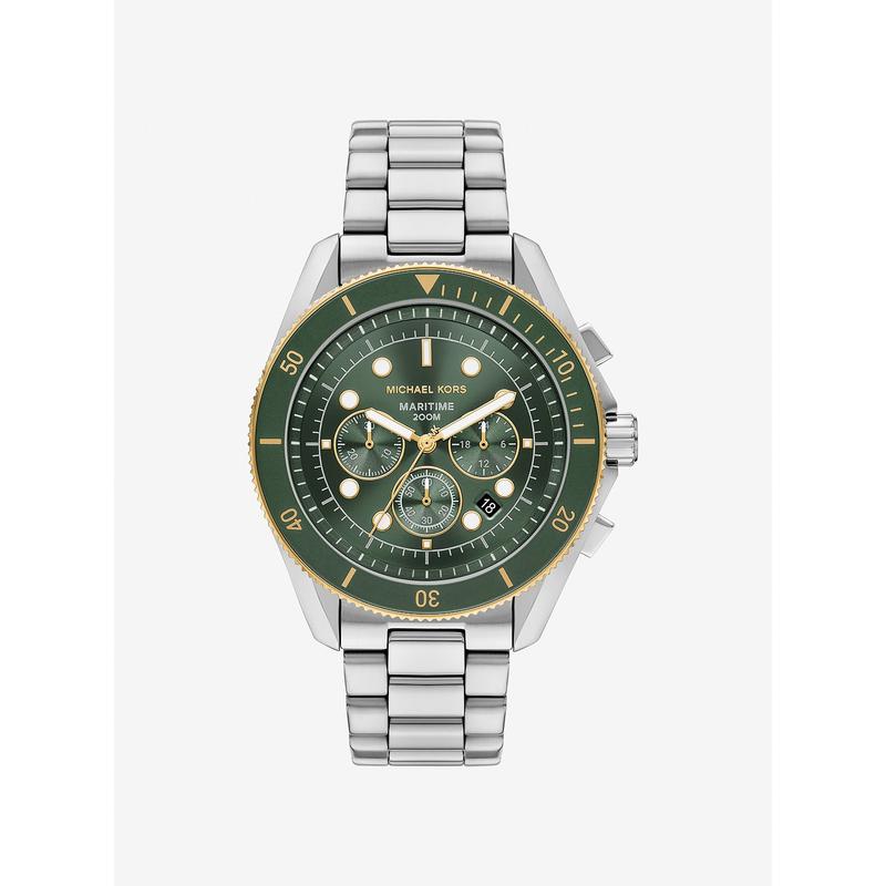 Michael Kors手表男士防水深潜双色大表盘橄榄色夜光商务休闲腕表