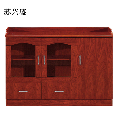 苏兴盛胡桃色餐边柜简约茶水柜三门1200*400*860[工厂现做 7天内发货]