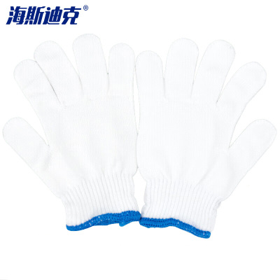 海斯迪克HKW-79 劳保手套 加厚防护防滑耐磨手套 纯尼龙丝A级中厚500克(60双)