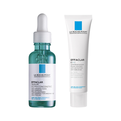 LaRochePosay理肤泉三酸精华+K乳修复组合套装精华30ml+K乳40ml进阶平闭口