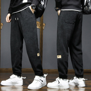 春秋男士休闲裤男灯芯绒束脚裤男士潮流裤子男士九分裤柔软细腻