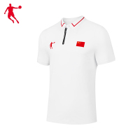 乔丹 针织短袖T恤衫男女同款翻领短T乔丹白 ZTS43221953A 件(XL)