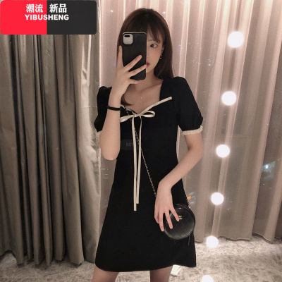 YIBUSHENG春装2021年新款潮夏装初恋连衣裙子胖mm法式大码女装辣妹约会穿搭