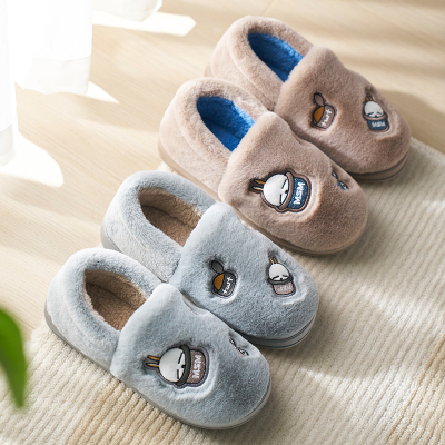 达拉熊秋冬季男士包跟棉拖鞋室内居家用保暖毛绒厚底大码4647女