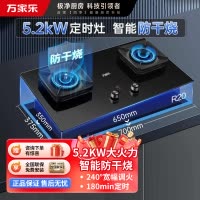 万家乐猛火燃气双灶AC7A家用智能防干烧左定嵌入式台嵌两用大面板煤气炉灶大火力全进风铜火盖可拆 [智能防干烧+左定时]