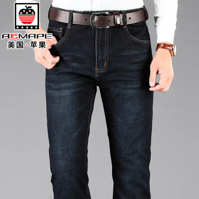 AEMAPE苹果男士牛仔裤直筒宽松秋季休闲商务弹力男装修身牛仔裤中青年