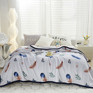 雅鹿四季通用云貂绒毛毯 加厚保暖双人盖毯 午睡休闲毯子1.5/1.8/2.0米