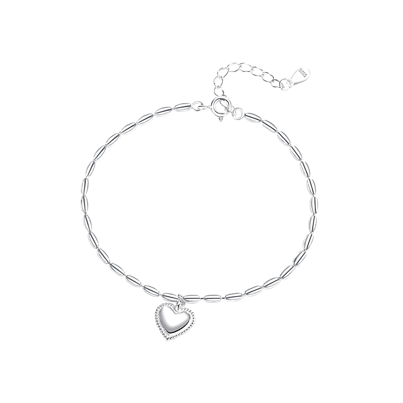 925手链女纯银ins小众闺蜜礼物爱心吊坠手饰简约风新款首饰送女朋友老婆情人节七夕生日礼物