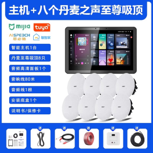 先科(SAST)智能AI家庭吸顶音响套装家用客厅无线蓝牙吊顶 智能语音主机+8个8英寸HiFi至尊同轴吸顶音响