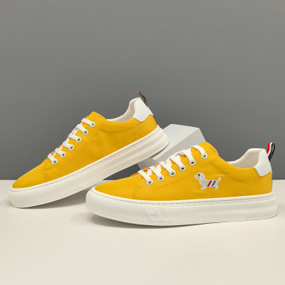 春夏冰丝布板鞋男款潮流百搭鞋子轻奢一脚蹬懒人鞋男士透气休闲鞋