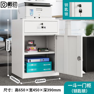 戴劲钢制文件柜储物柜矮柜档案收纳办公资料柜65高45宽一抽一门钥匙款
