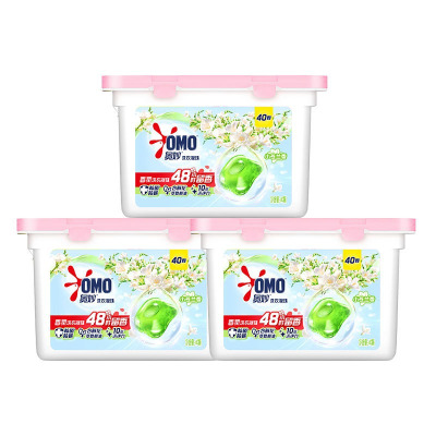 奥妙 除菌洗衣凝珠 除菌除螨 柔顺留香 三合一浓缩 小苍兰40颗*3盒