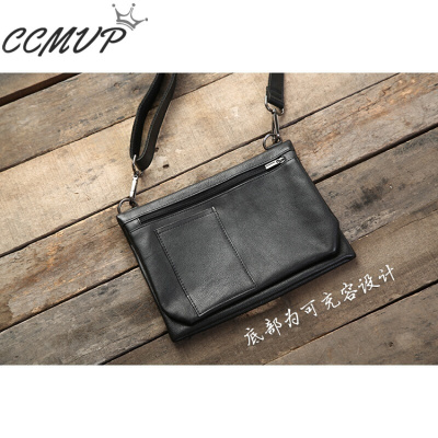 CCMVP品牌自营质量保证-CCMVP原创潮流男士斜跨包单肩包手机包死飞包真牛皮手工随身小挎包