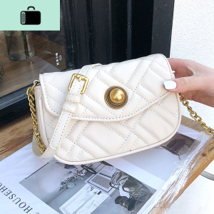 包包女2020新款潮时尚简约纯色车缝线单肩斜跨女包小方包NEW LAKE女斜挎包