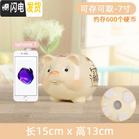 三维工匠储蓄大号只进不出不可存可取大人用可爱男女孩儿童家用金猪存钱罐 7寸:长15CM,宽13CM储蓄罐