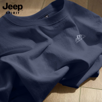 JEEP SPIRIT吉普短袖t恤男夏季纯棉半袖爸爸男装中年男士上衣男款