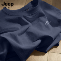 JEEP SPIRIT吉普短袖t恤男夏季纯棉半袖爸爸男装中年男士上衣男款