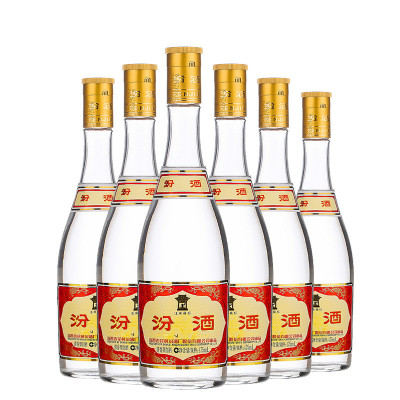 汾酒玻汾黄盖汾酒53度清香型纯粮固态酿造白酒整箱475ml*6瓶装(非原厂外包装箱)