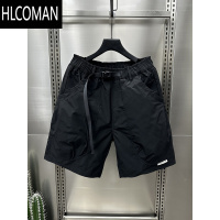 HLCOMAN2025男士潮流大口袋腰带款工装短裤夏季薄款新款宽松直筒五分中裤