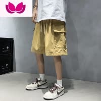 七斓日系cityboy工装短裤男夏季胖子大码百搭高街阔腿美式五6分裤