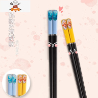 情侣款合金筷子2双装一对可爱少女心一人一筷网红高颜值家用 敬平 情侣款 飞鹤蓝&amp;清新黄合金筷 各1双