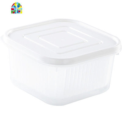 葱花姜片大蒜保鲜盒冰箱水果蔬菜收纳盒厨房带盖沥水储物盒子 FENGHOU