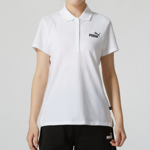彪马(PUMA)运动短袖女装新款时尚简约刺绣logo透气POLO衫 630564-01 ZP