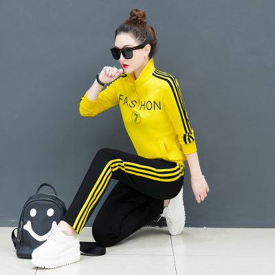 班俏BANQIAO春秋季休闲套装女2020新款宽松韩版运动服长袖长裤时尚显瘦二件套潮