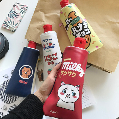 林檎韩版创意可爱小清新卡通笔袋 创意学生大容量女生简约文具盒初中生 网红抖音同款笔袋送女朋友老婆生日礼物送女朋友老婆情人