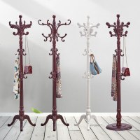 实木欧式衣帽架落地家用挂包架单杆式简约现代卧室内挂衣服的架子