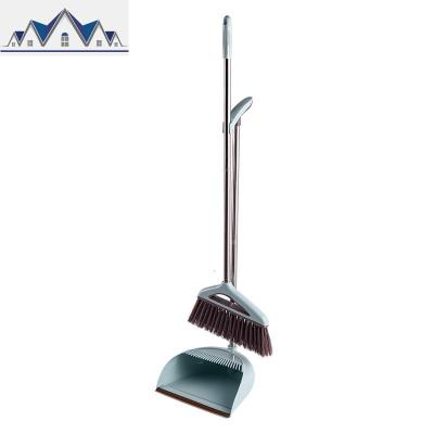 家用带刮齿簸箕扫把套装扫地清洁工具软毛扫帚家用笤帚撮箕组合 三维工匠