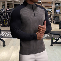 2025年拼色春秋季男款修身户外运动健身骑行休闲服透气速干骑行服