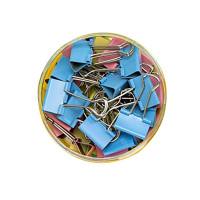 得力(deli) 48只25mm彩色长尾夹票夹 4#中号金属燕尾夹票据文件夹办公 48只/筒 8554ES