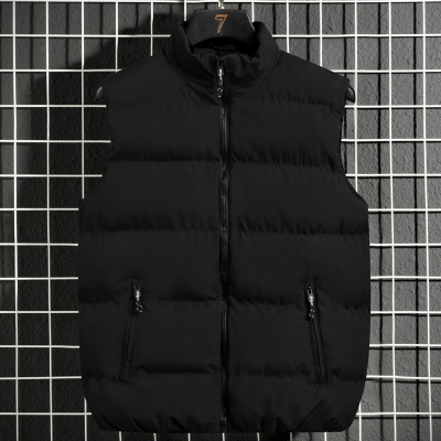 马甲男秋冬季新款休闲背心坎肩情侣棉马夹立领百搭潮牌纯色男外套