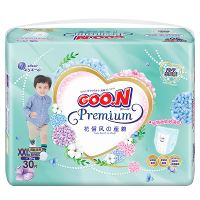 大王(GOO.N)花信风拉拉裤XXL号30片超特大码学步裤短裤式婴幼儿通用尿不湿