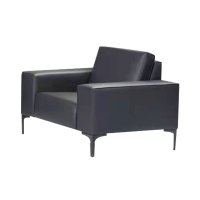 翌嘉 YJ-20126 办公沙发洽谈接待商务沙发黑色单人位西皮